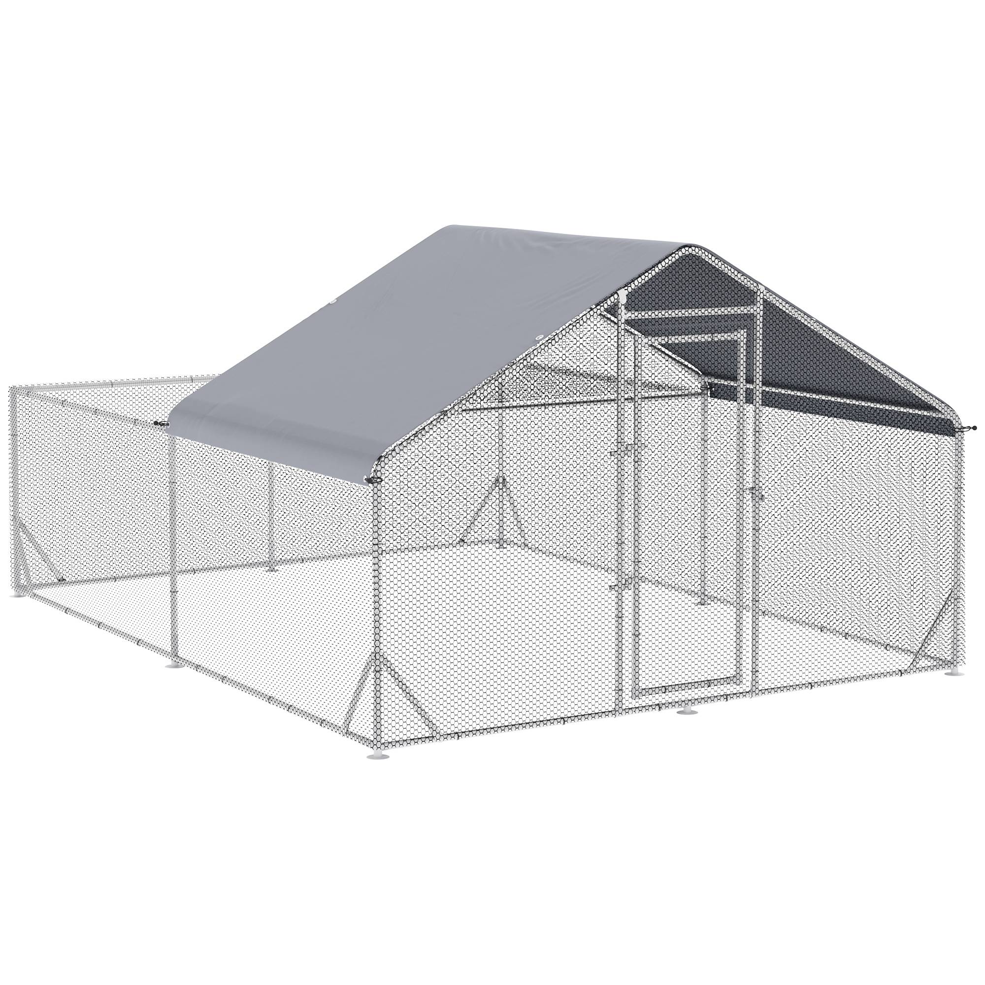 Volière Enclos Poulailler Acier 12 m² - Parc Extérieur Protégé avec Bâche - ComfortXL Outdoor Living - Image 2