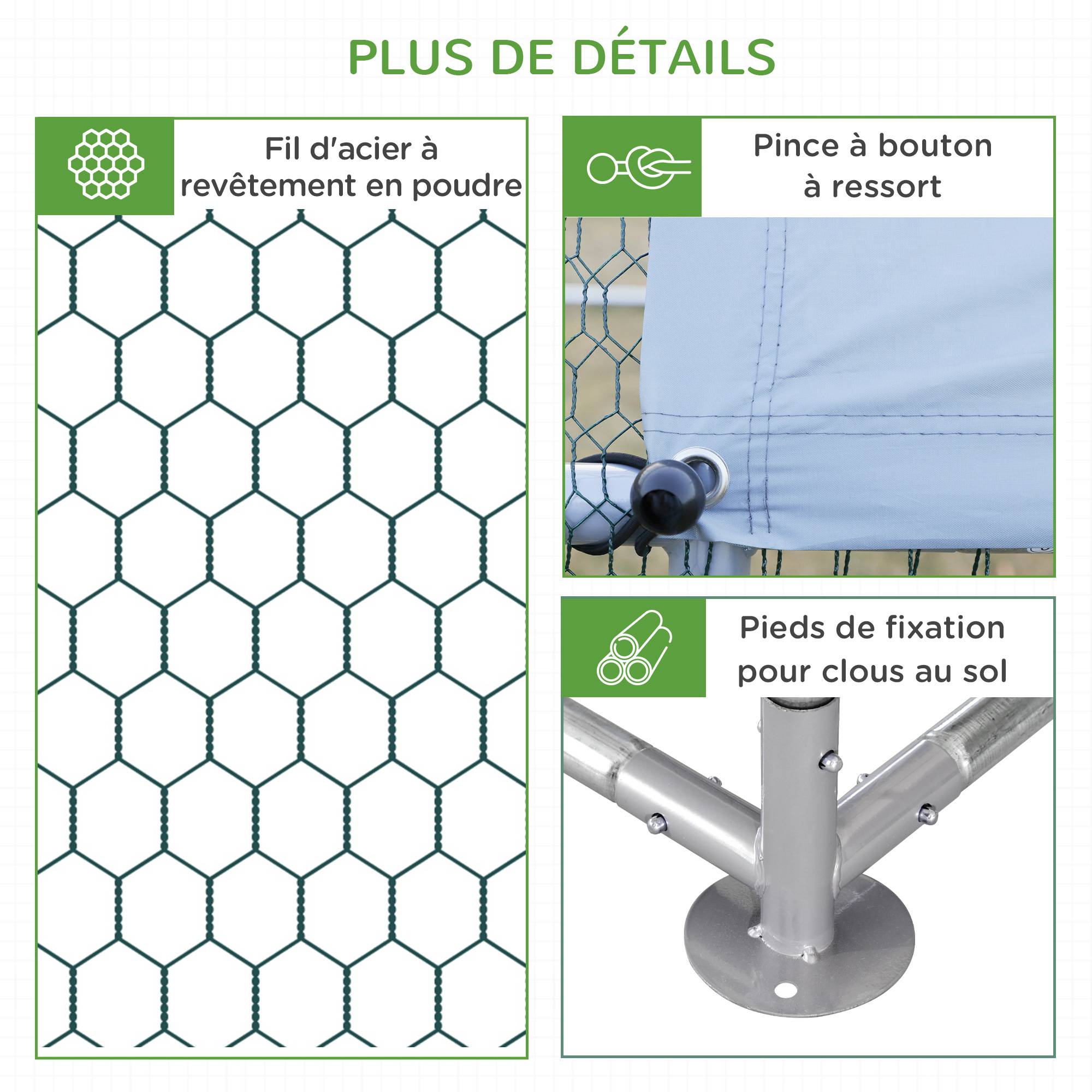 Volière Enclos Poulailler Acier 12 m² - Parc Extérieur Protégé avec Bâche - ComfortXL Outdoor Living - Image 10