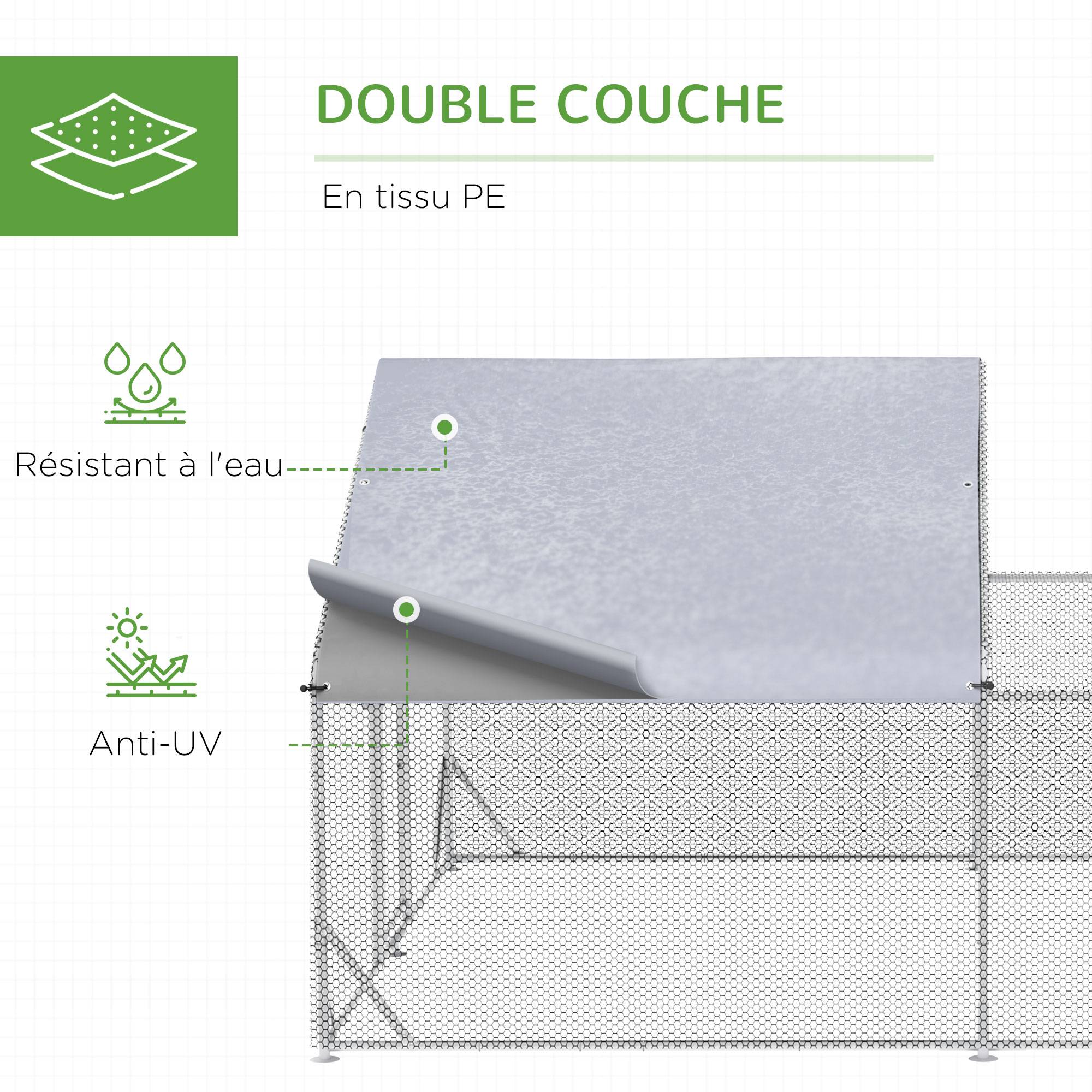 Volière Enclos Poulailler Acier 12 m² - Parc Extérieur Protégé avec Bâche - ComfortXL Outdoor Living - Image 7