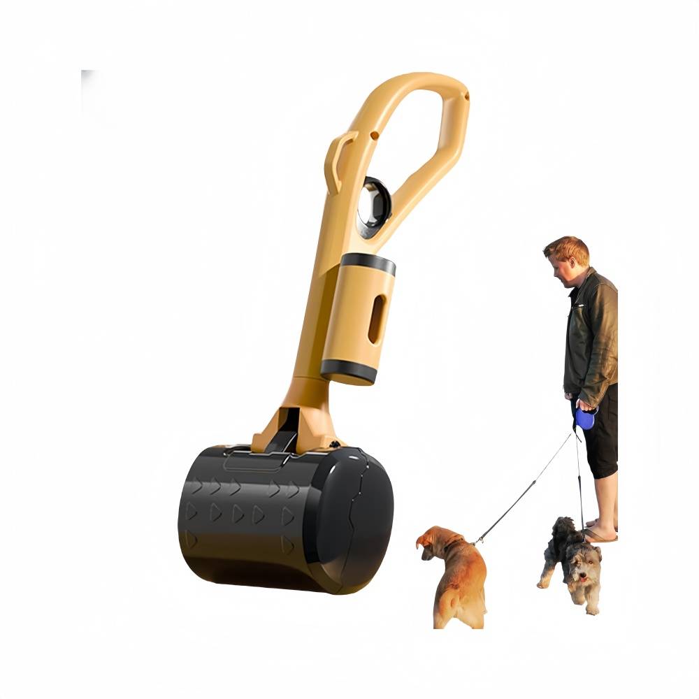 Ramasse-crottes pour chien - Pelle robuste avec distributeur de sacs intégré - Poignée ergonomique -Black Copper- Living123
