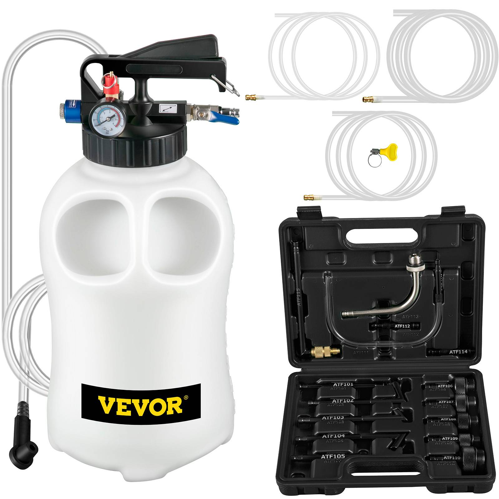 VEVOR Pompe remplissage huile transmission 10L système ATF avec 14 adaptateurs, atelier. - Image 1