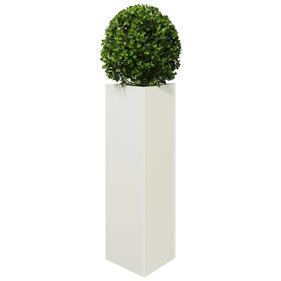 Jardinière triangulaire acier blanc 30 x 26 x 75 cm - PANGIVO - Image 3
