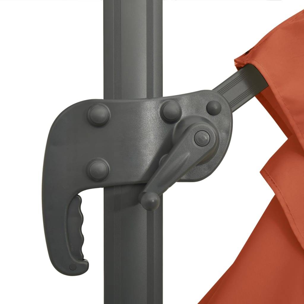 Helloshop26 - Parasol meuble de jardin déporté avec mât en aluminium 400 x 300 cm orange - Image 7