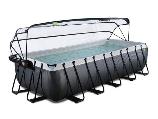Exit Toys - Piscine tubulaire Black Leather rectangulaire 5,40 x 2,50 x 1,22 m avec dôme - Exit Toys - Image 2