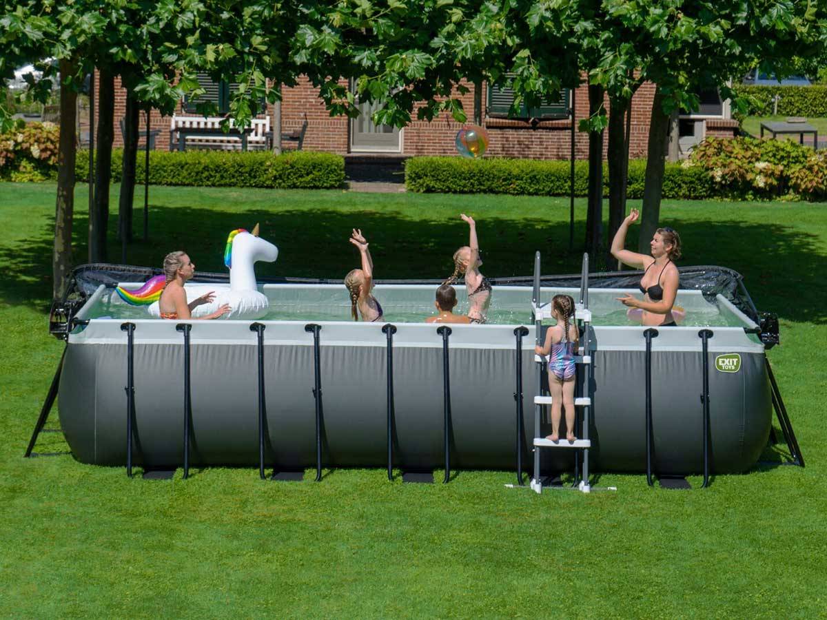 Exit Toys - Piscine tubulaire Black Leather rectangulaire 5,40 x 2,50 x 1,22 m avec dôme - Exit Toys - Image 7