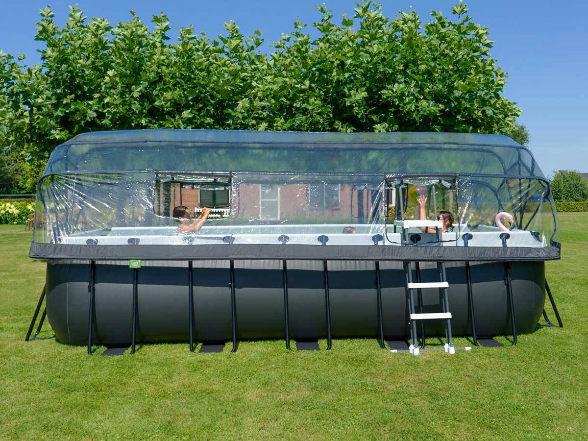 Exit Toys - Piscine tubulaire Black Leather rectangulaire 5,40 x 2,50 x 1,22 m avec dôme - Exit Toys - Image 8