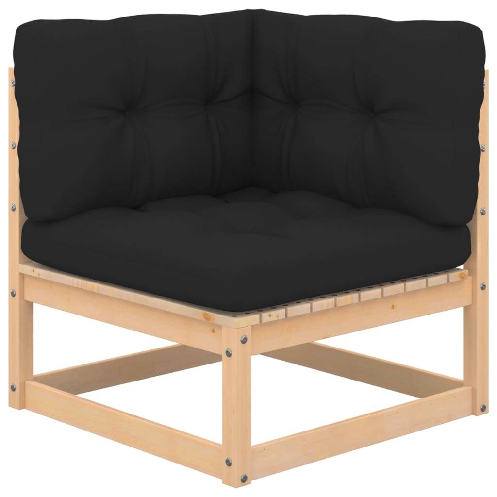 Helloshop26 - Salon de jardin meuble d'extérieur ensemble de mobilier 7 pièces avec coussins bois de pin massif - Image 2