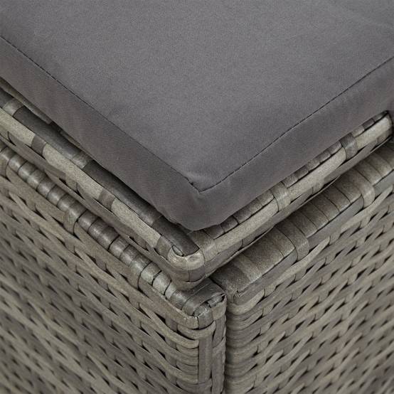Bain de Soleil Modulable Fonction Canapé Poly Rotin Robuste et Coussins Épais Déhoussables Gris Foncé – ComfortXL Outdoor Living - Image 9