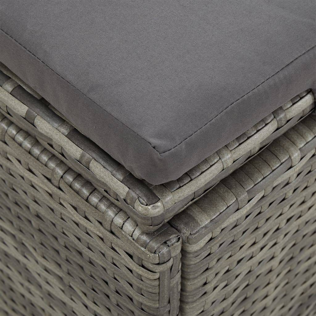 Bain de Soleil Modulable Fonction Canapé Poly Rotin Robuste et Coussins Épais Déhoussables Gris Foncé – ComfortXL Outdoor Living - Image 9