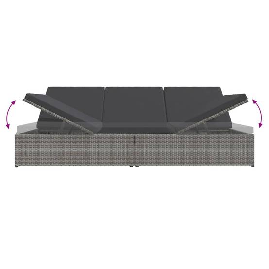 Bain de Soleil Modulable Fonction Canapé Poly Rotin Robuste et Coussins Épais Déhoussables Gris Foncé – ComfortXL Outdoor Living - Image 7