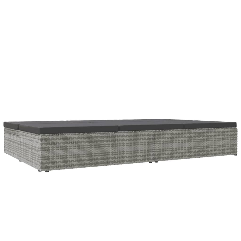 Bain de Soleil Modulable Fonction Canapé Poly Rotin Robuste et Coussins Épais Déhoussables Gris Foncé – ComfortXL Outdoor Living - Image 5