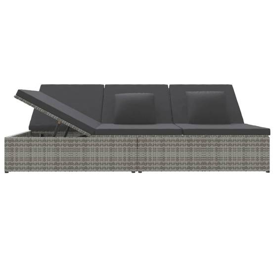 Bain de Soleil Modulable Fonction Canapé Poly Rotin Robuste et Coussins Épais Déhoussables Gris Foncé – ComfortXL Outdoor Living - Image 4