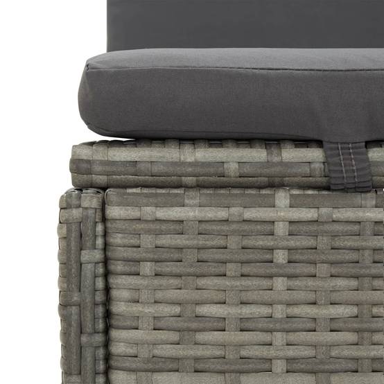 Bain de Soleil Modulable Fonction Canapé Poly Rotin Robuste et Coussins Épais Déhoussables Gris Foncé – ComfortXL Outdoor Living - Image 8