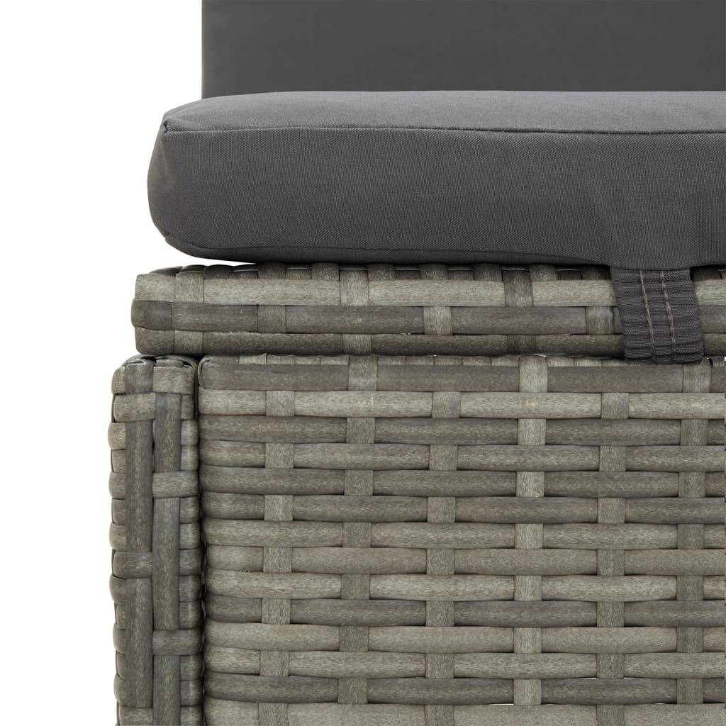 Bain de Soleil Modulable Fonction Canapé Poly Rotin Robuste et Coussins Épais Déhoussables Gris Foncé – ComfortXL Outdoor Living - Image 8