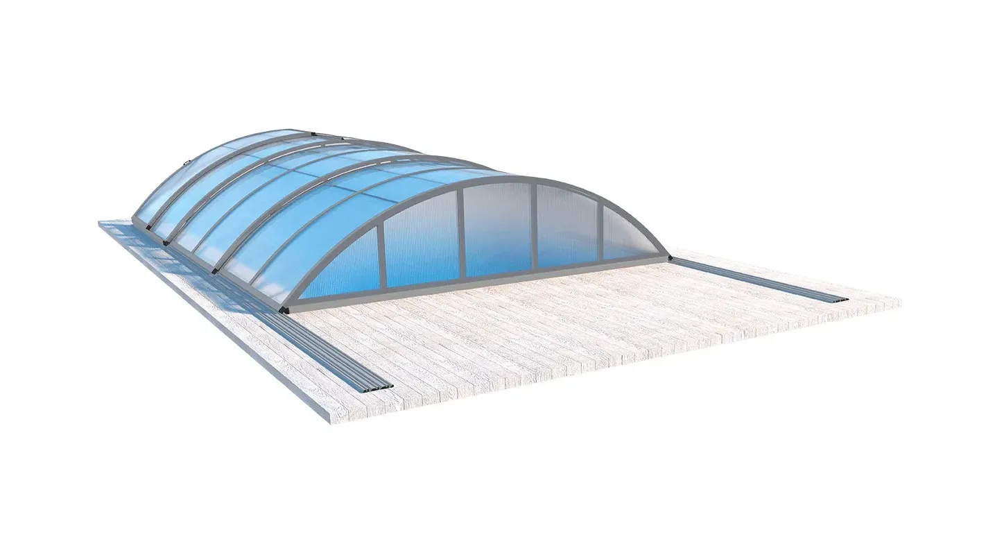 Altanka - Abri de piscine Orbit - 6,47x3,50 m - polycarbonate alvéolaire 8 mm - Couleur Ral7037 Gris  - ECO103 - Image 3