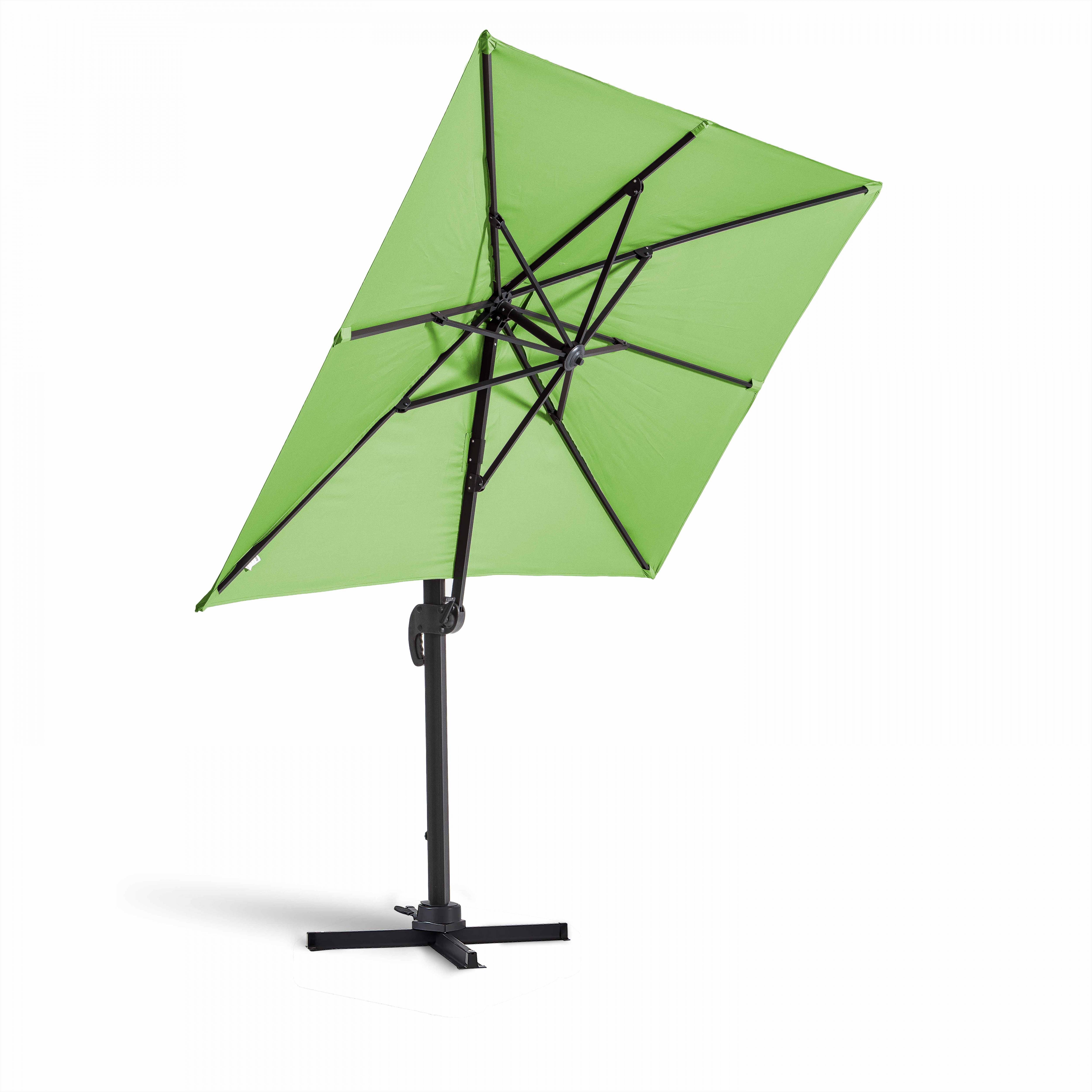 Oviala - Parasol déporté inclinable et rotatif 2x3m en aluminium vert Amalya - Oviala - Image 2