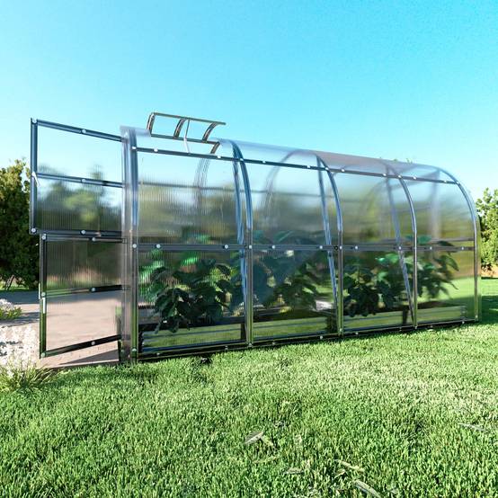 Serre KLASIKA SLIM 2 x 4 m (8 m²) , 6 mm avec revêtement en polycarbonate - Image 2