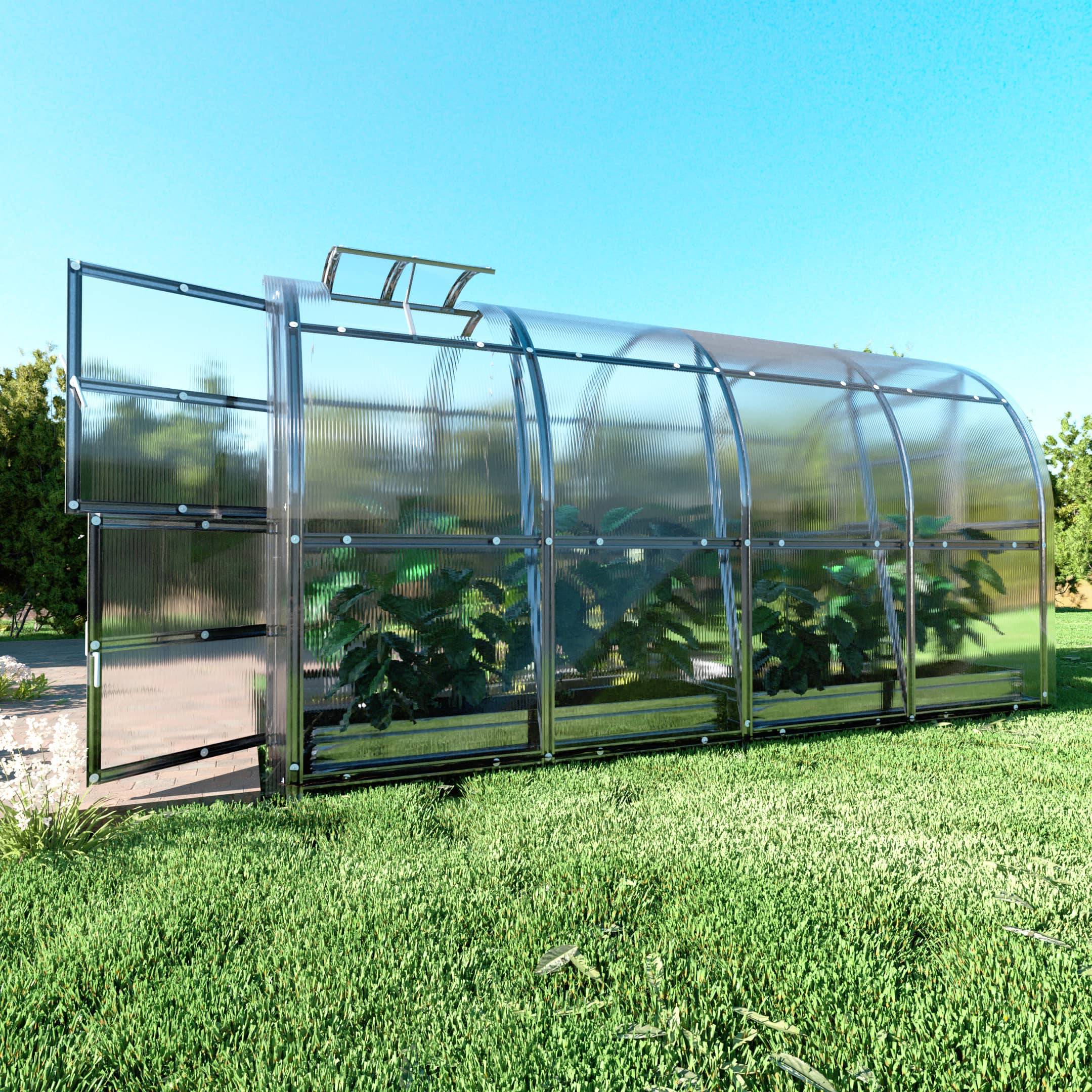 Serre KLASIKA SLIM 2 x 4 m (8 m²) , 6 mm avec revêtement en polycarbonate - Image 2