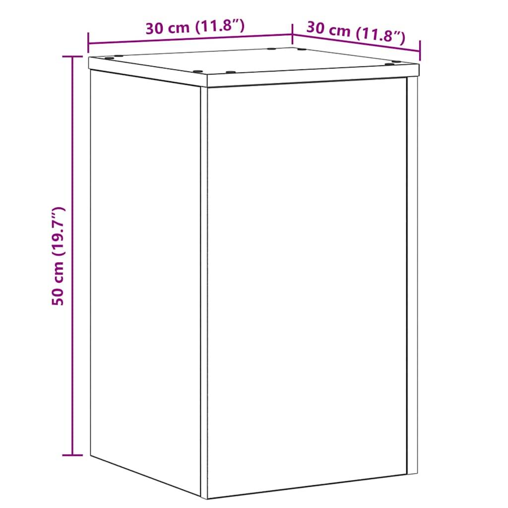 Lot de 2 Présentoirs à Plantes Cubiques Bois Texturé pour Maison et Jardin Chêne Noir 50 cm – ComfortXL Outdoor Living - Image 8