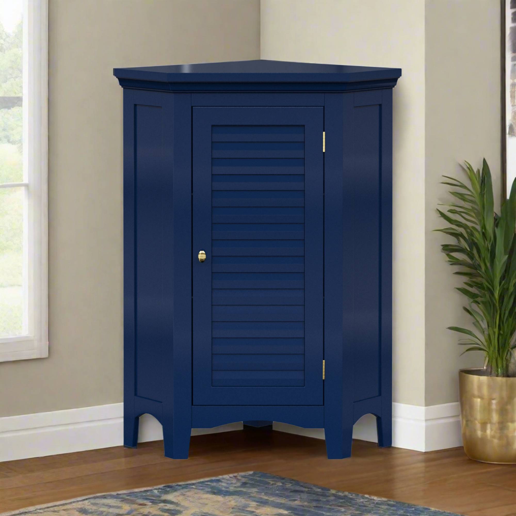 Teamson Home - Meuble de rangement sur pied effet bois bleu porte persienne Teamson Home - Image 1