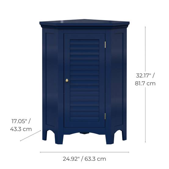 Teamson Home - Meuble de rangement sur pied effet bois bleu porte persienne Teamson Home - Image 4