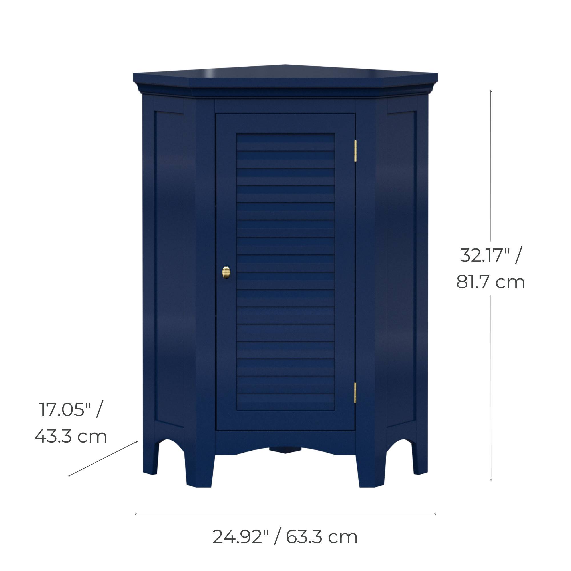 Teamson Home - Meuble de rangement sur pied effet bois bleu porte persienne Teamson Home - Image 4