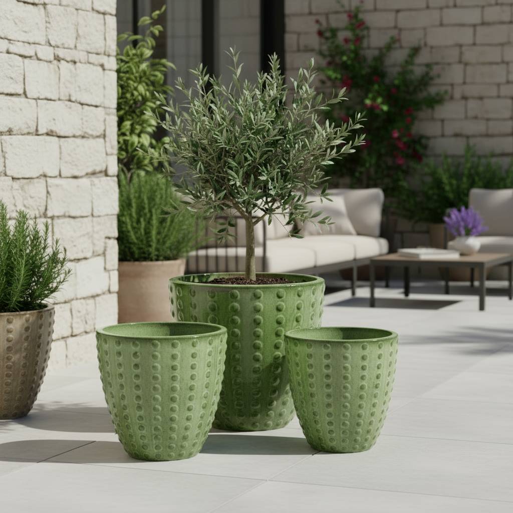 Pot ATTILA 30x29cm vert pomme - Image 3
