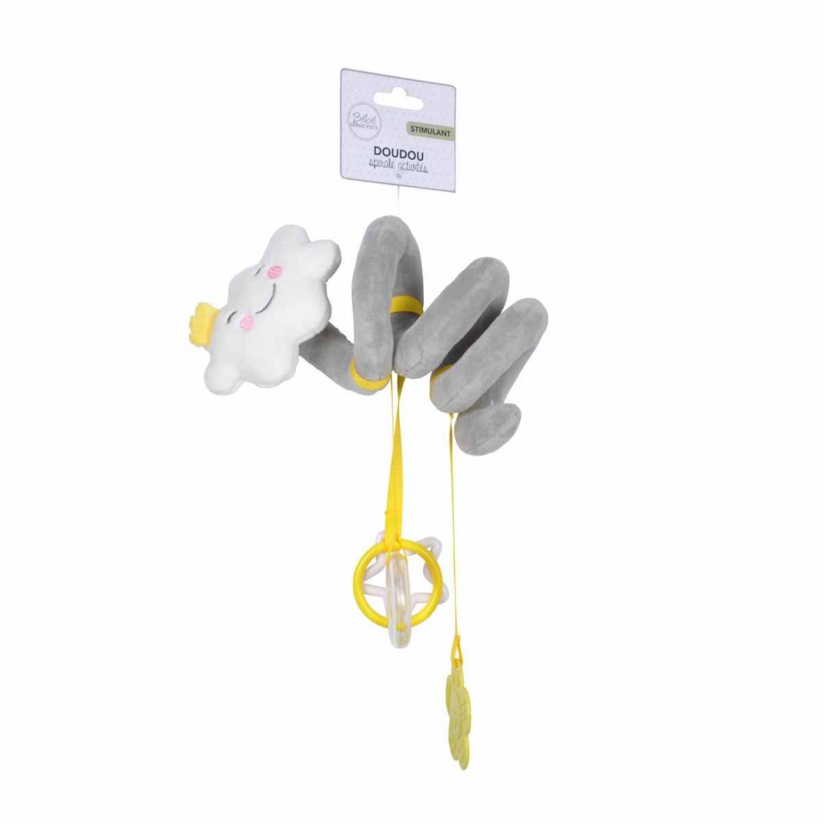 Doudou Spirale Activités "Nuage" 17cm Gris - Image 2