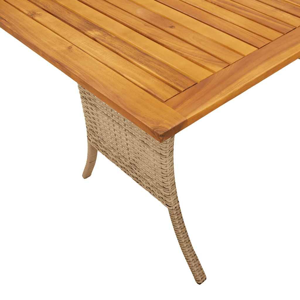 Ensemble Repas Jardin 3 Places Polyrotin Beige & Table Bois Acacia Style Naturel pour Terrasse Crème – ComfortXL Outdoor Living - Image 6