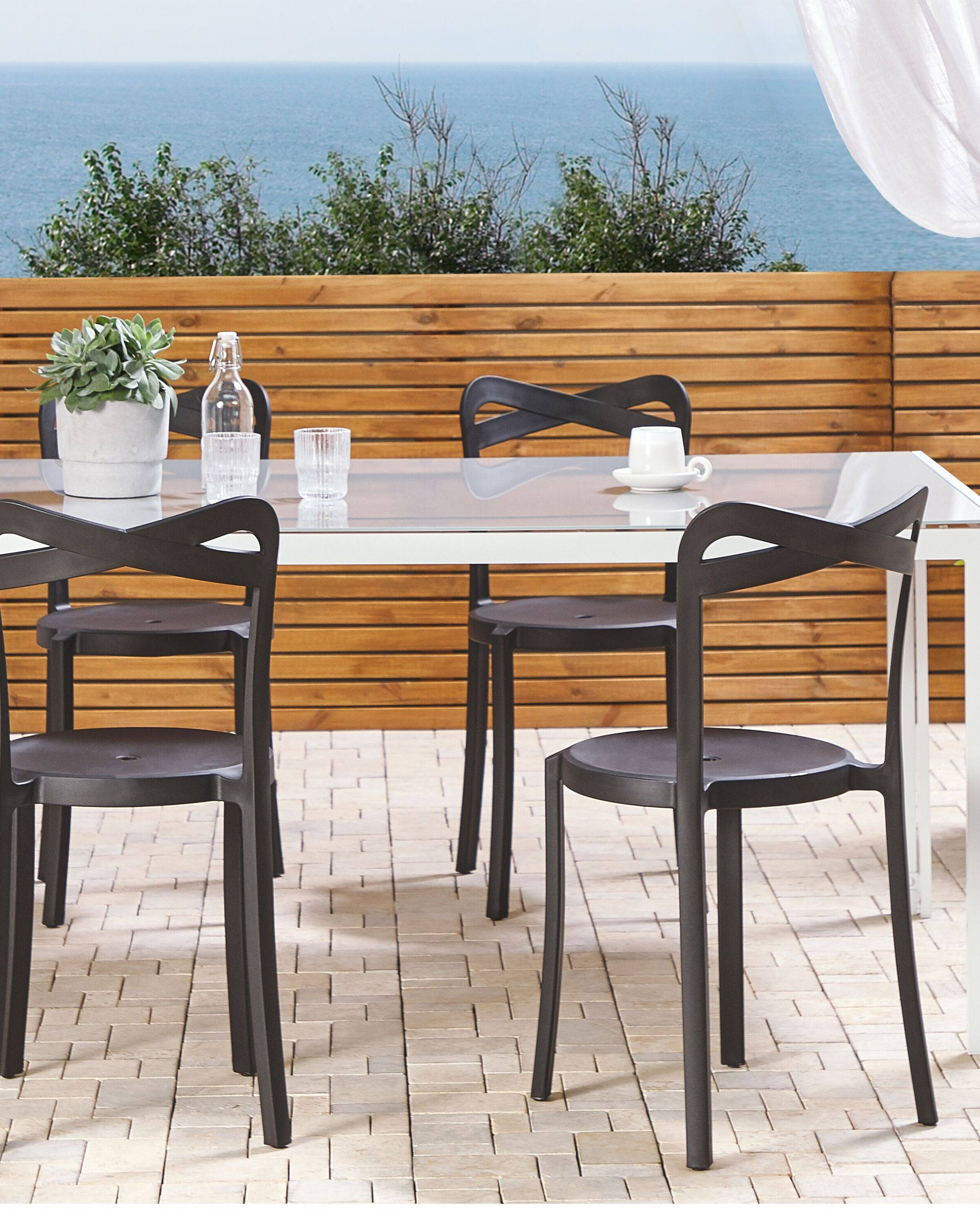Beliani - Lot de 4 Chaises de Salle à Manger Design en Plastique Noir Empilables pour Intérieur et Extérieur au Style Moderne et Scandianave Beliani - Image 2