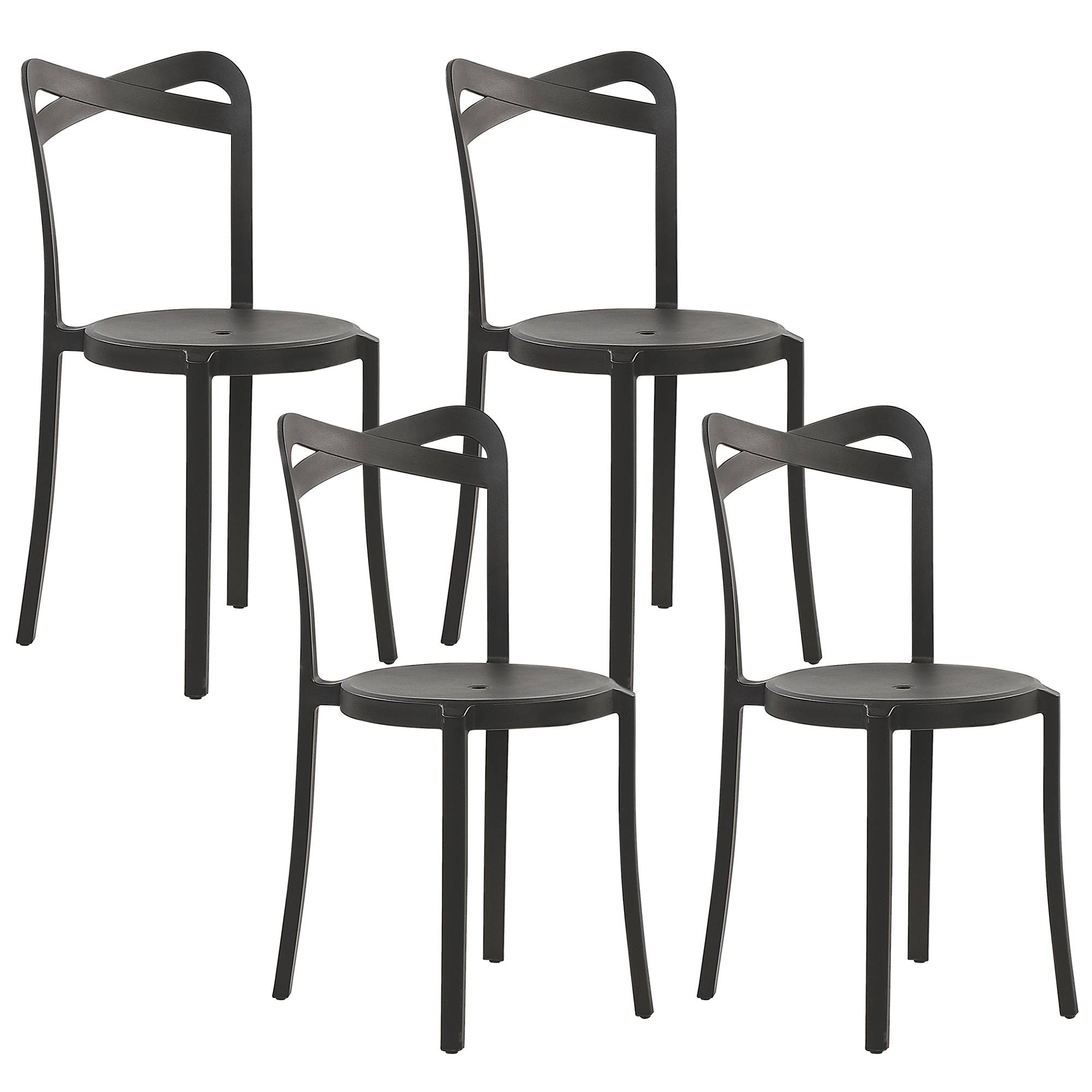 Beliani - Lot de 4 Chaises de Salle à Manger Design en Plastique Noir Empilables pour Intérieur et Extérieur au Style Moderne et Scandianave Beliani - Image 1