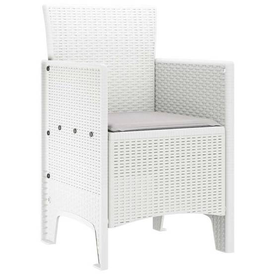 Chaise de jardins polypropylène blanc 53 x 49 x 85 cm, Poids :24.6kg - PANGIVO - Image 4