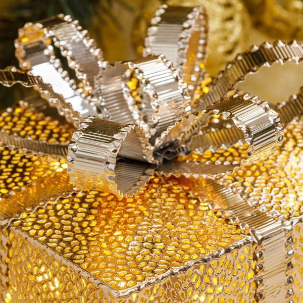 Lotti - Cadeau lumineux H25cm 40 led blanc chaud métal couleur champagne Lotti - Image 5