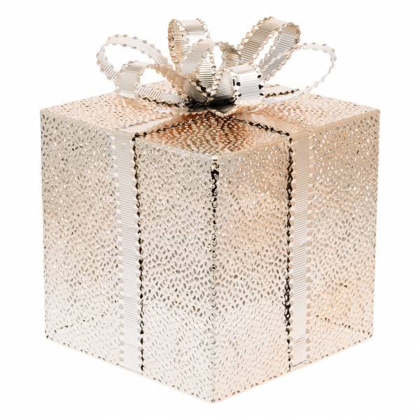 Lotti - Cadeau lumineux H25cm 40 led blanc chaud métal couleur champagne Lotti - Image 4