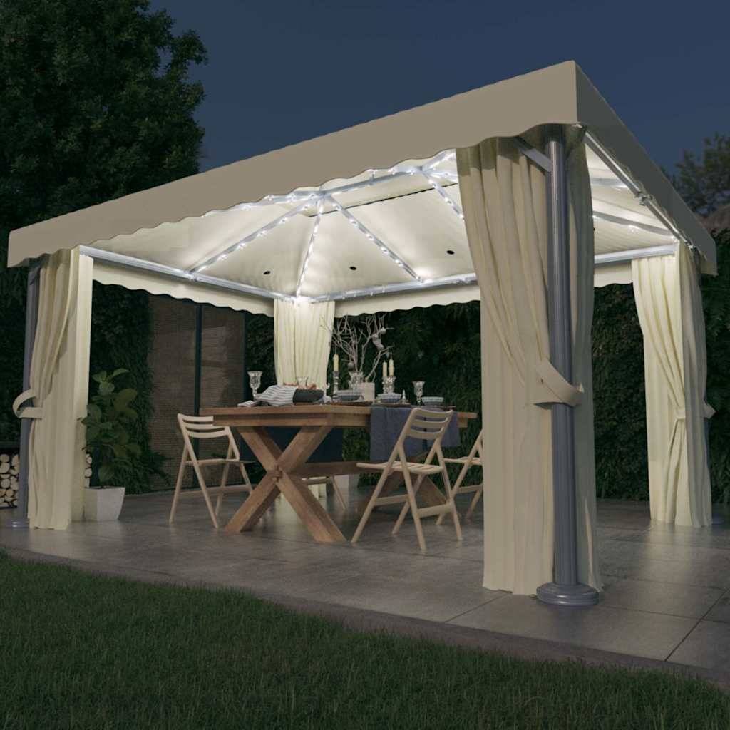 PANGIVO - Tonnelle aluminium et acier blanc crème 400 x 300 cm - PANGIVO