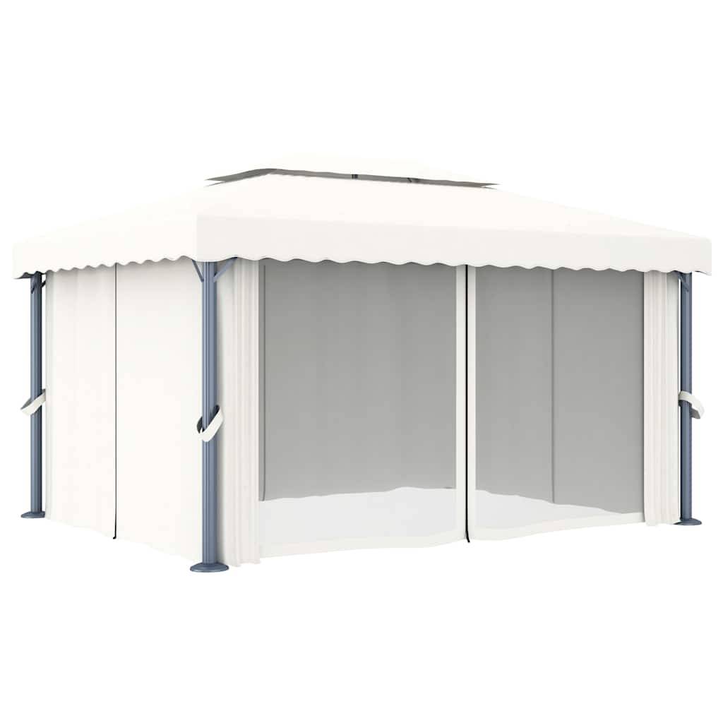 PANGIVO - Tonnelle aluminium et acier blanc crème 400 x 300 cm - PANGIVO - Image 5