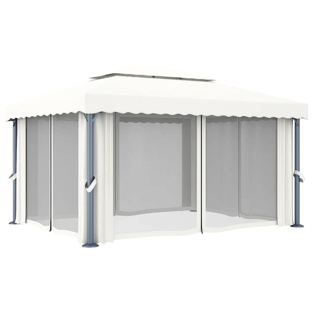 PANGIVO - Tonnelle aluminium et acier blanc crème 400 x 300 cm - PANGIVO - Image 6