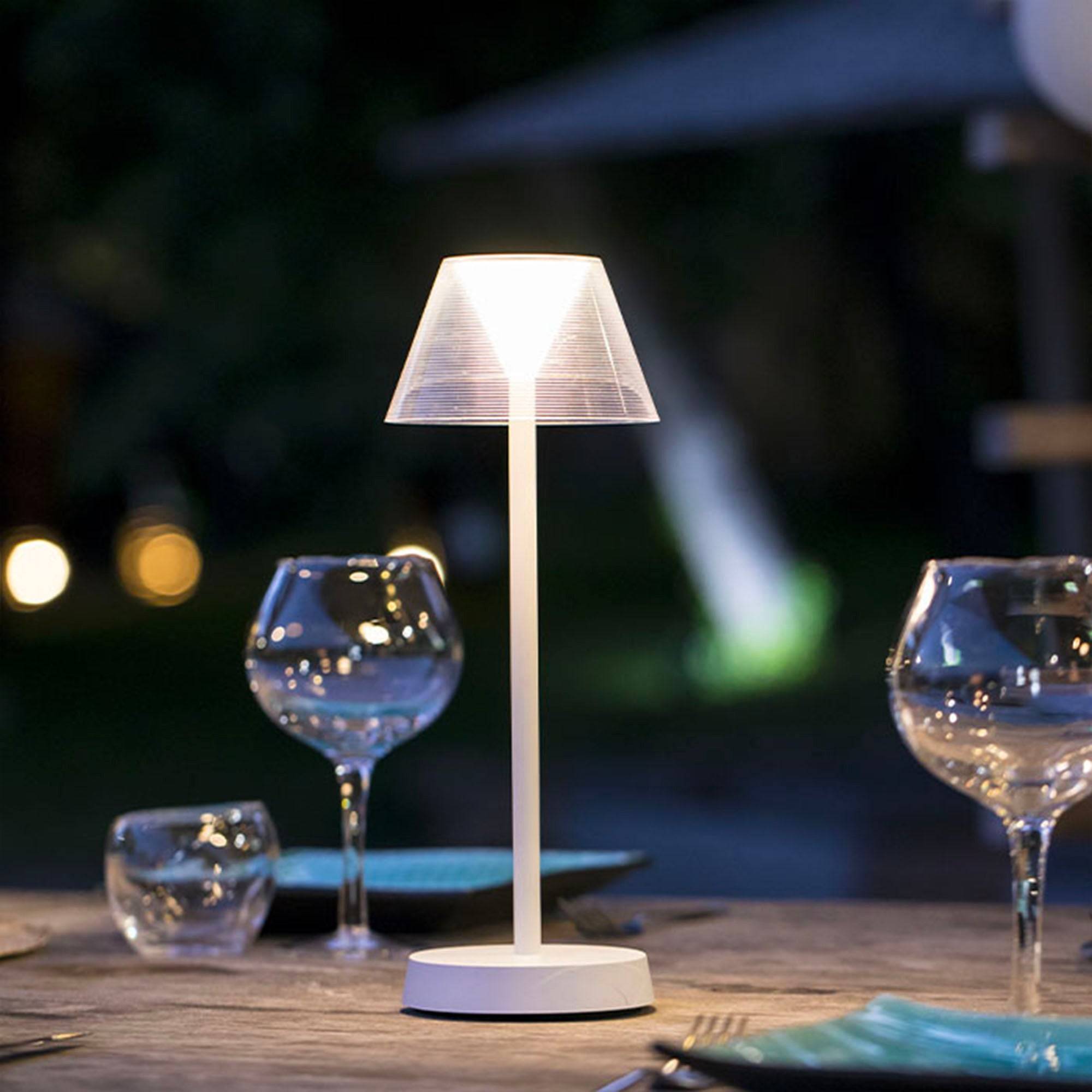 Lumisky - Lampe de table sans fil BEVERLY blanc H34cm - Image 2