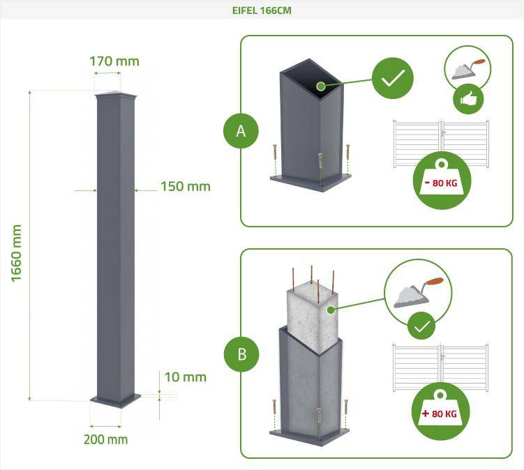 Casanoov Portail coulissant 3 m LIFE H.140 cm + 2 poteaux H.166 cm aluminium gris - Image 3