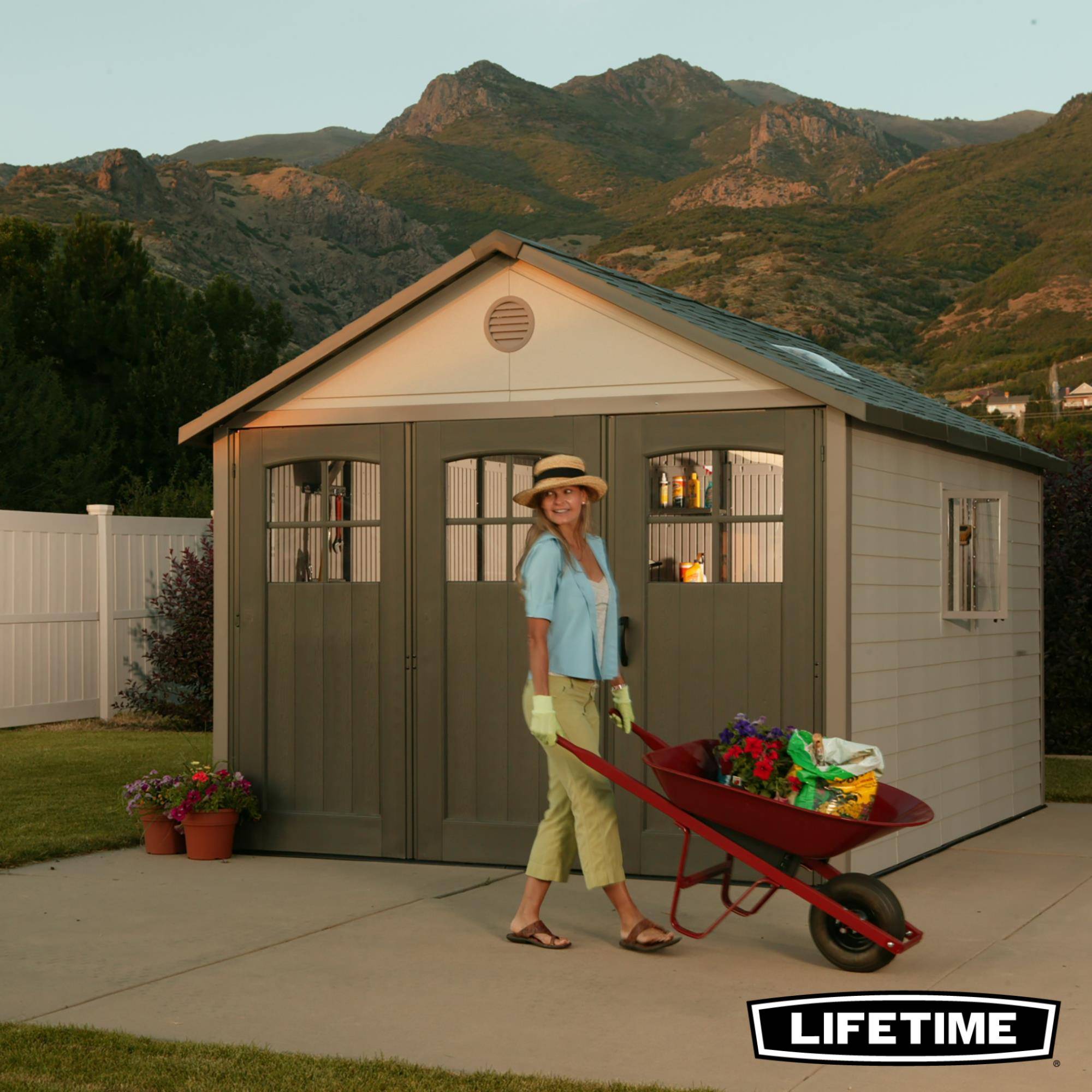 Lifetime - Abri de jardin résine 11.4 m2 - 3.38x3.38m ouverture XL LIFETIME #60187 - Image 5