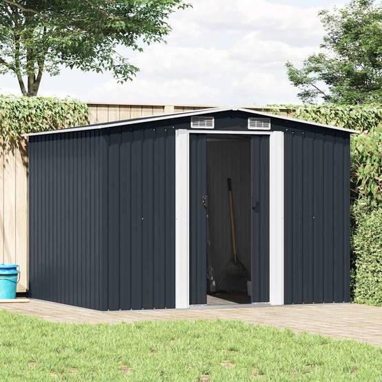 Vidaxl - Abri de jardin 5.27m² Anthracite Acier Galvanisé - 257x205x178 cm - vidaXL - Image 1