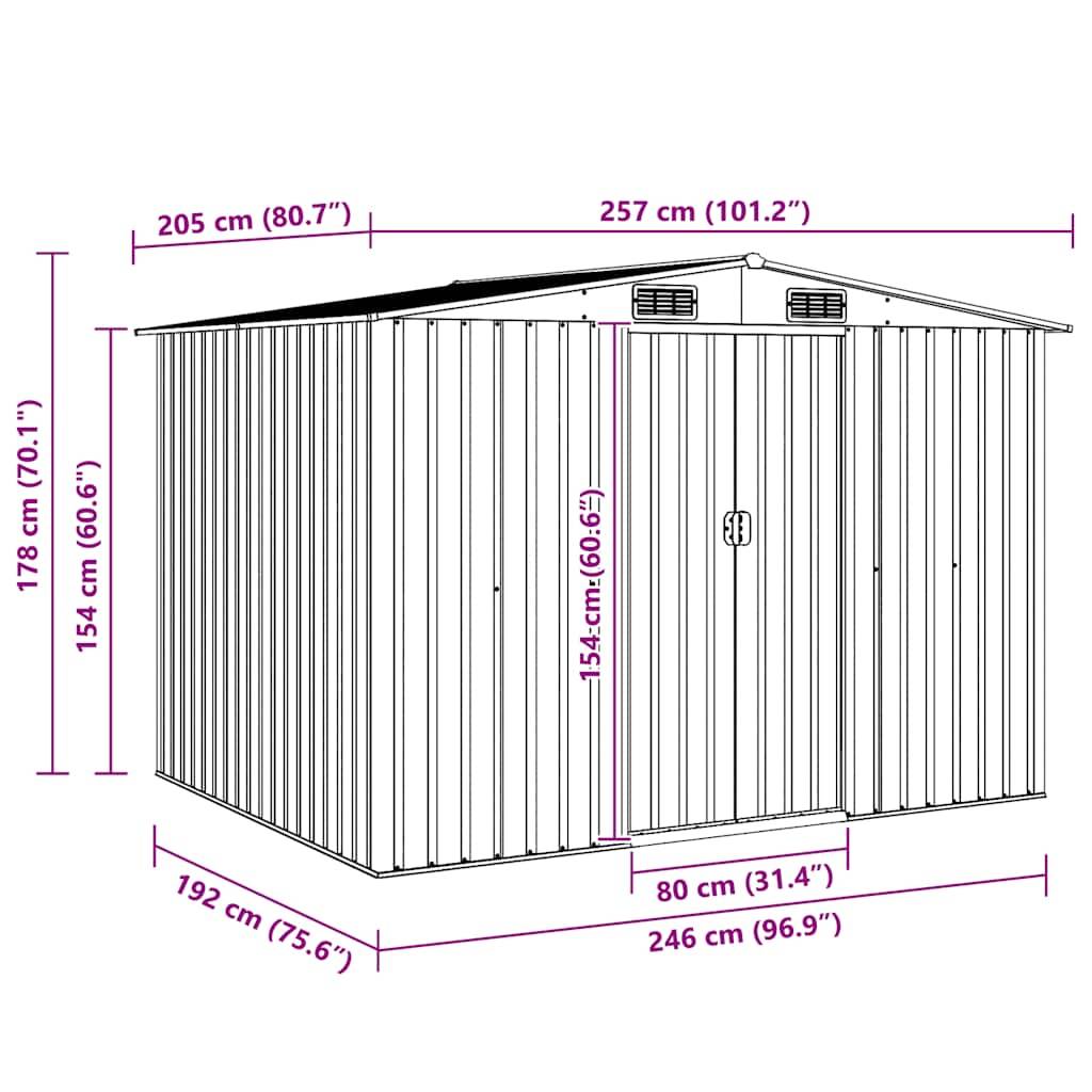 Vidaxl - Abri de jardin 5.27m² Anthracite Acier Galvanisé - 257x205x178 cm - vidaXL - Image 3