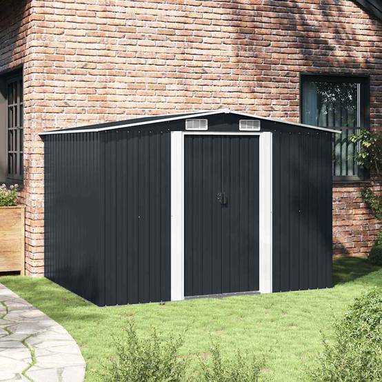Vidaxl - Abri de jardin 5.27m² Anthracite Acier Galvanisé - 257x205x178 cm - vidaXL - Image 4