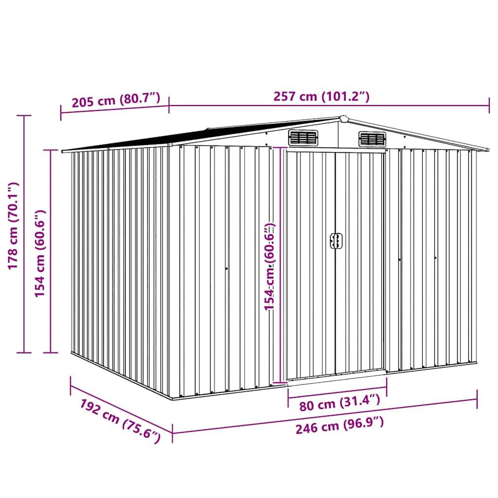 Vidaxl - Abri de jardin 5.27m² Anthracite Acier Galvanisé - 257x205x178 cm - vidaXL - Image 3