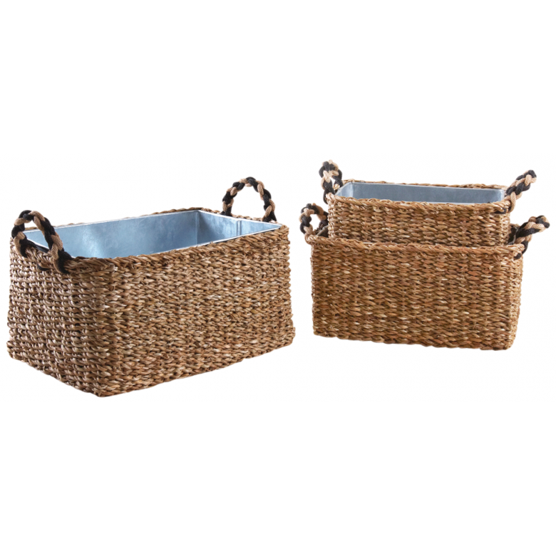 Aubry Gaspard - Jardinière jonc et zinc 33 cm - Aubry Gaspard - Image 1