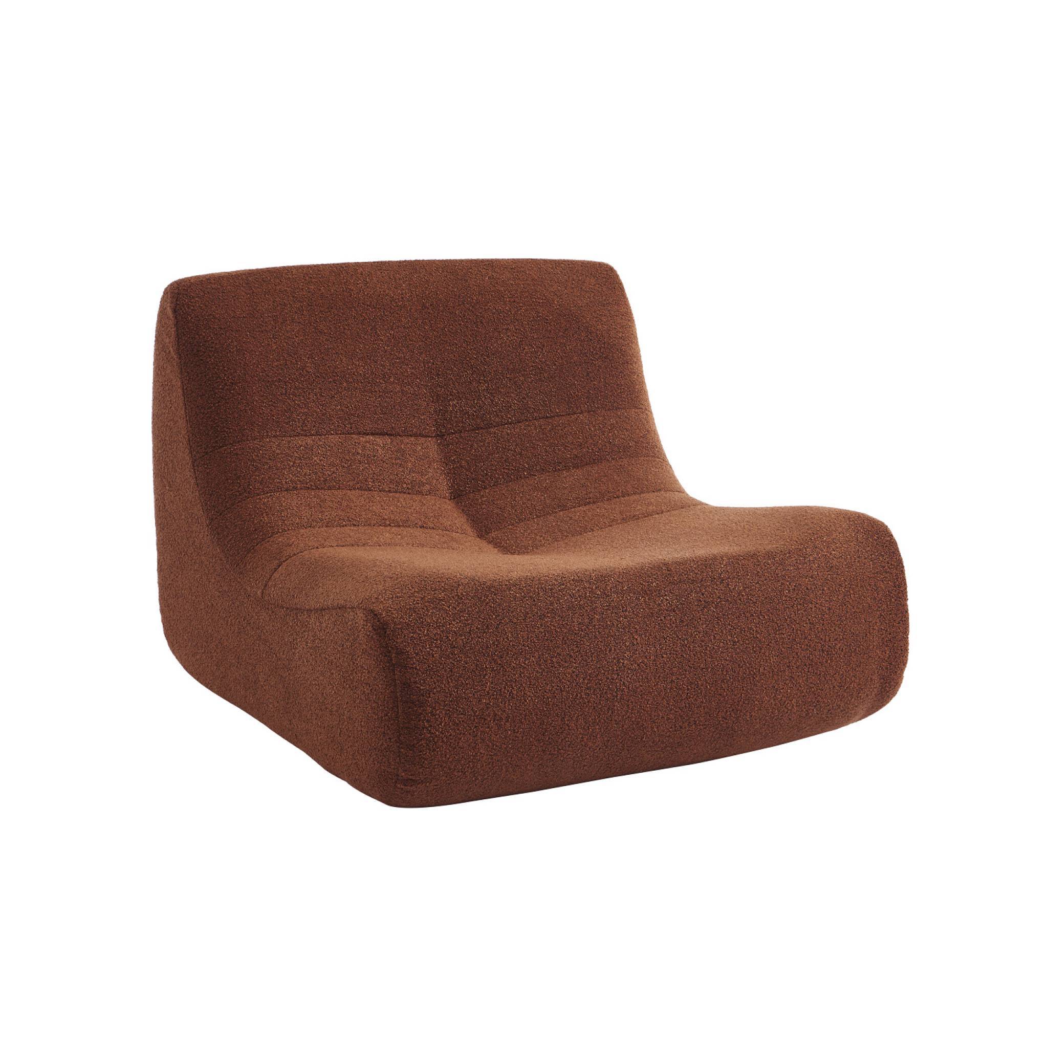 sweeek - Lot de 3 fauteuils chauffeuses en bouclette texturée terracotta style contemporain 1 place | sweeek - Image 7