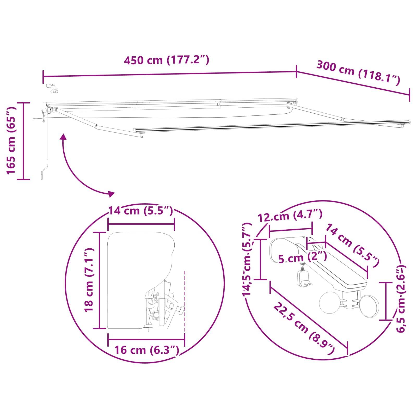 Vidaxl - Auvent rétractable électrique 4,5 × 3 m vidaXL 3421619 - Image 3