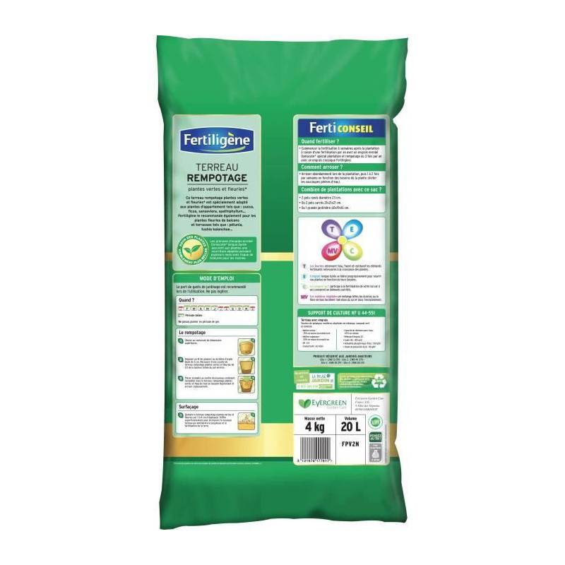 Fertiligène - Fertiligene -  Terreau Rempotage Plantes Vertes - 6l - Image 1