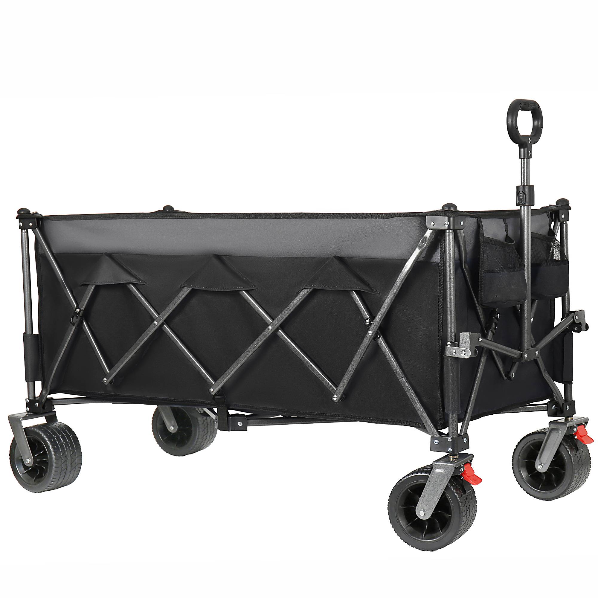 ComfortXL - Chariot pliable XXL 300 L en acier pour jardin et camping charge 250 kg noir et gris - ComfortXL Outdoor Living - Image 5