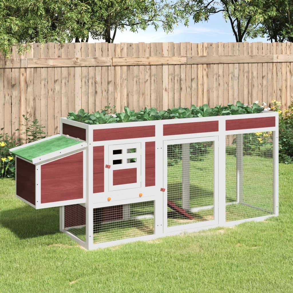 Vidaxl - Poulailler moka 204x50x84 cm bois massif de pin vidaXL 172238 - Image 1
